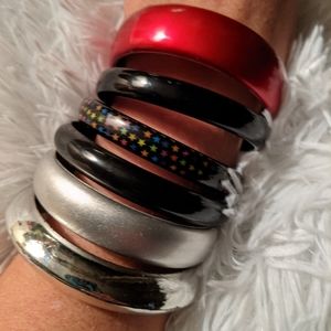 Acrylic bangle bracelets. Includes all 6.